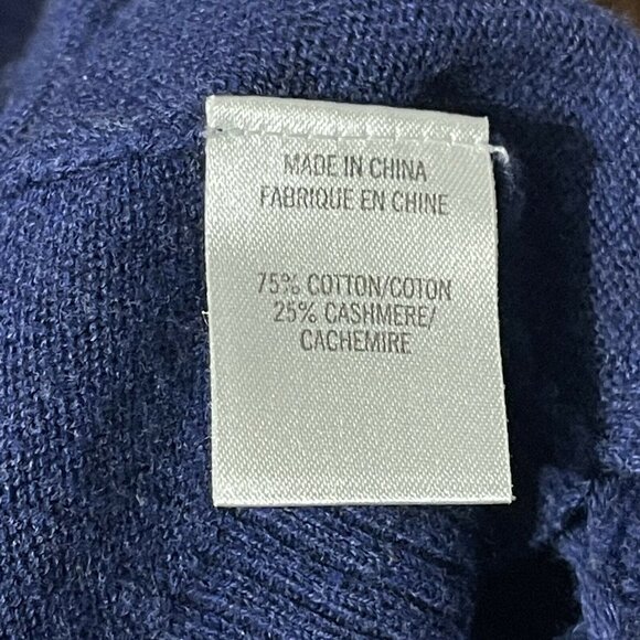 Theory Size S Navy Blue Fringed Open Cashmere Blend Cardigan - Picture 6 of 8